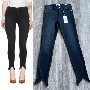 FRAME High-rise Le High Skinny Jeans in Dark Blue
